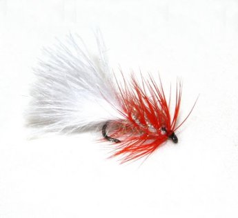 Woolly Bugger - White-Red