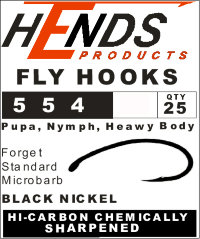 Гачки 554 Pupa, Nymph, Heawy Body (Hends products)