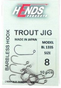 Гачки BL-133S Trout Area Barbless Jig Hooks (Hends products) безбородий