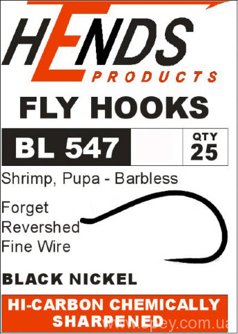 Гачки BL-547 Shrimp, Pupa (Hends products) безбородий