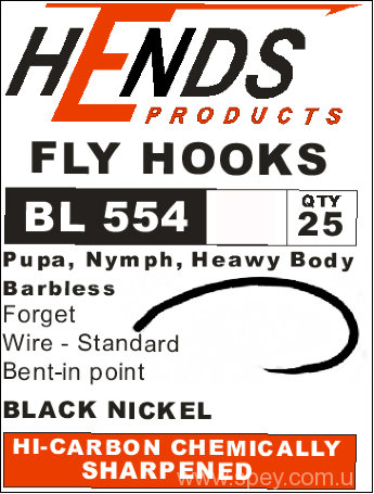 Гачки BL-554 Pupa, Nymph, Heawy Body (Hends products) безбородий