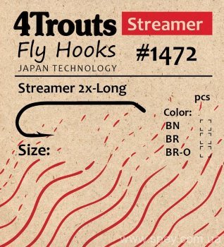 Крючок #1472 Streamer 2x Long (4trouts)